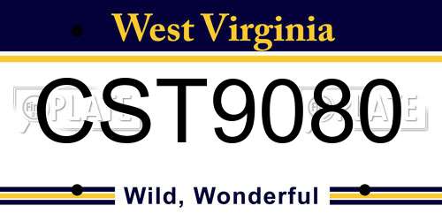 CST9080 West Virginia License Plate
