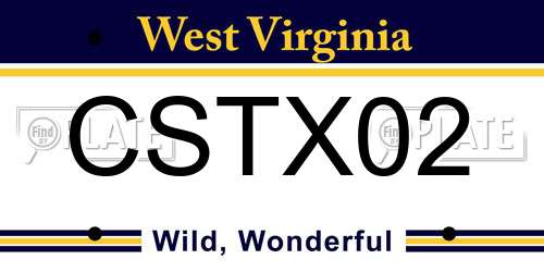 CSTX02 West Virginia License Plate
