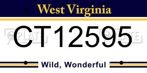 CT12595 West Virginia License Plate
