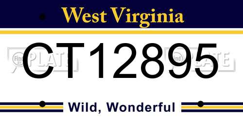 CT12895 West Virginia License Plate