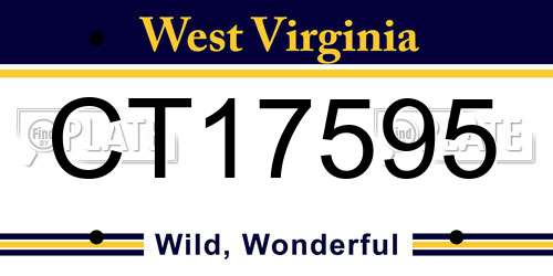 CT17595 West Virginia License Plate