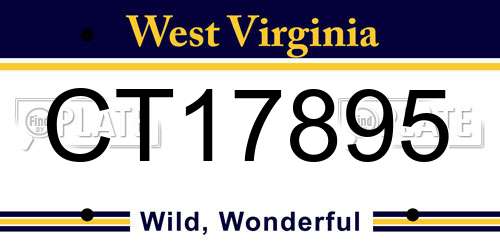 CT17895 West Virginia License Plate