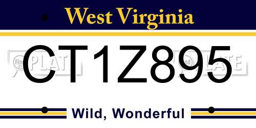 CT1Z895 West Virginia License Plate