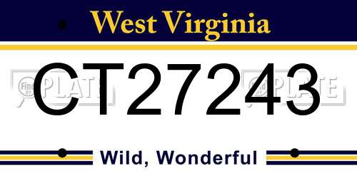 CT27243 West Virginia License Plate