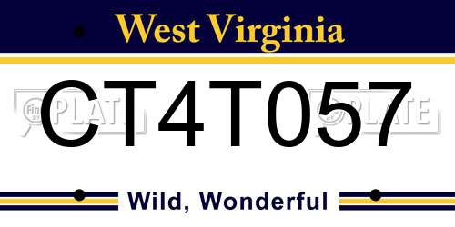 CT4T057 West Virginia License Plate