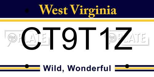CT9T1Z West Virginia License Plate