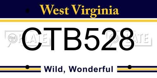 CTB528 West Virginia License Plate
