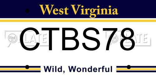 CTBS78 West Virginia License Plate