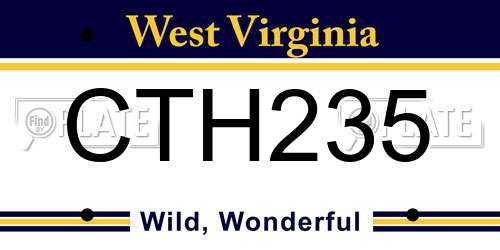 CTH235 West Virginia License Plate