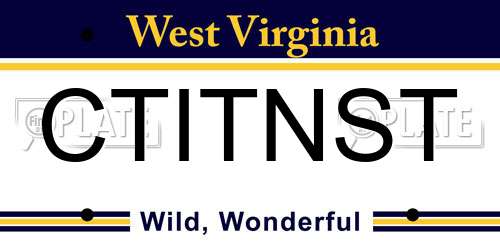 CTITNST West Virginia License Plate