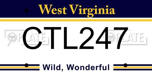 CTL247 West Virginia License Plate