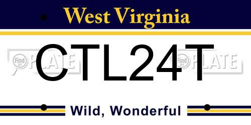 CTL24T West Virginia License Plate