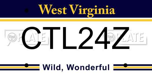 CTL24Z West Virginia License Plate