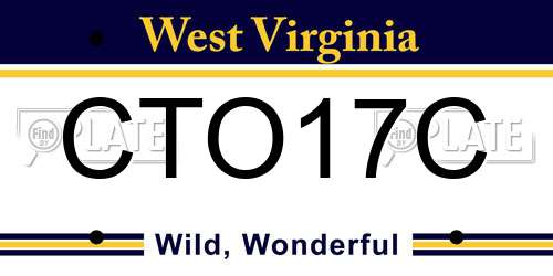CTO17C West Virginia License Plate