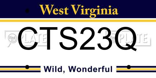 CTS23Q West Virginia License Plate
