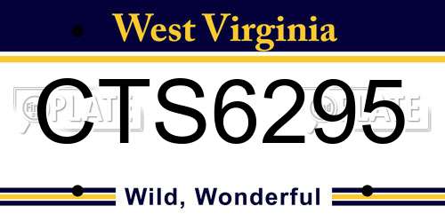 CTS6295 West Virginia License Plate