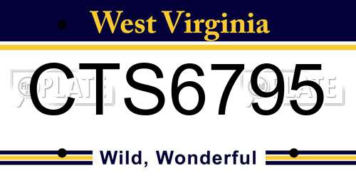 CTS6795 West Virginia License Plate