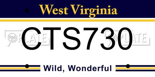 CTS730 West Virginia License Plate