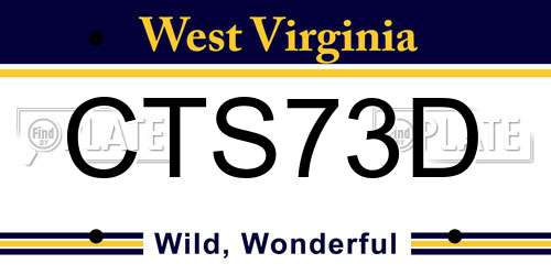 CTS73D West Virginia License Plate