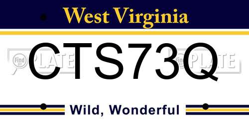 CTS73Q West Virginia License Plate