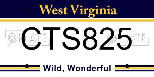 CTS825 West Virginia License Plate