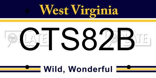 CTS82B West Virginia License Plate