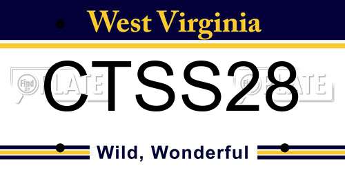 CTSS28 West Virginia License Plate