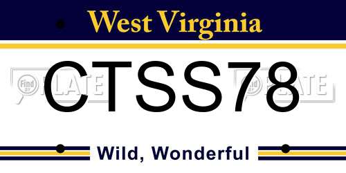 CTSS78 West Virginia License Plate