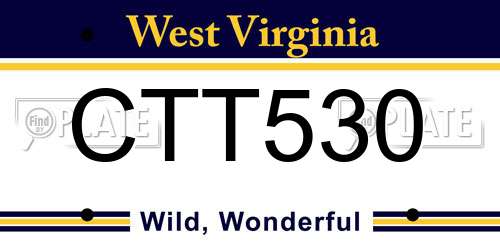 CTT530 West Virginia License Plate