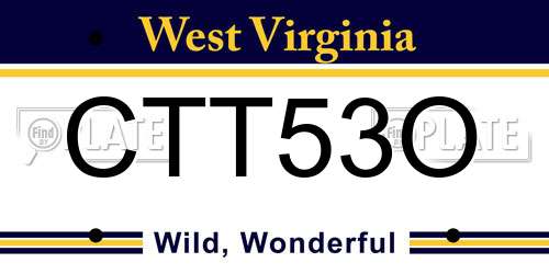 CTT53O West Virginia License Plate
