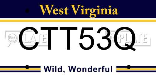 CTT53Q West Virginia License Plate