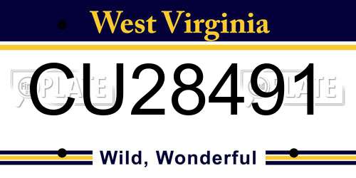 CU28491 West Virginia License Plate