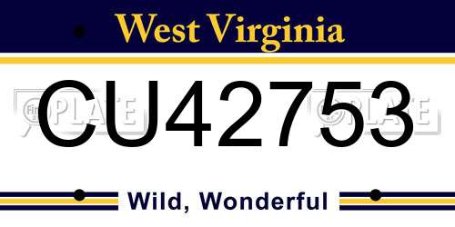 CU42753 West Virginia License Plate