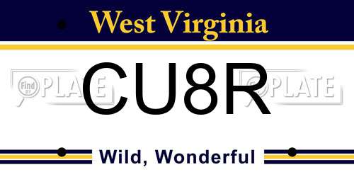 CU8R West Virginia License Plate
