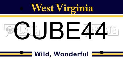 CUBE44 West Virginia License Plate