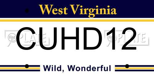CUHD12 West Virginia License Plate