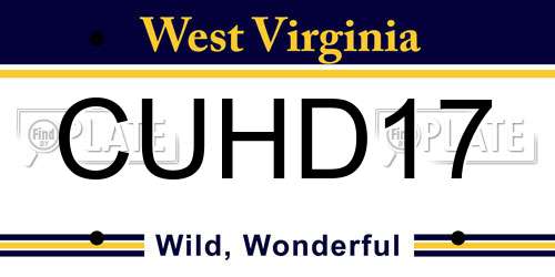 CUHD17 West Virginia License Plate