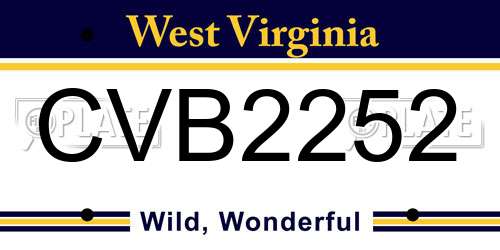 CVB2252 West Virginia License Plate