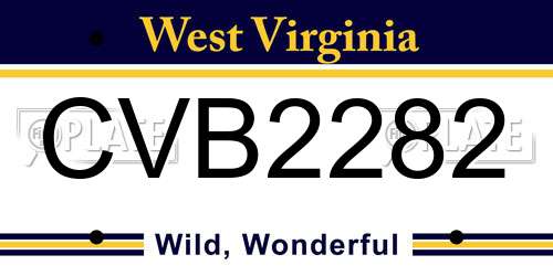 CVB2282 West Virginia License Plate