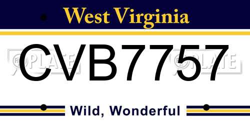 CVB7757 West Virginia License Plate