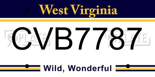 CVB7787 West Virginia License Plate
