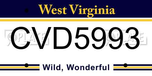 CVD5993 West Virginia License Plate