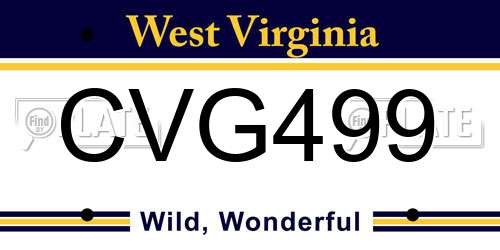 CVG499 West Virginia License Plate