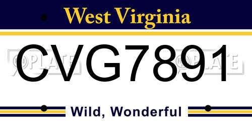 CVG7891 West Virginia License Plate