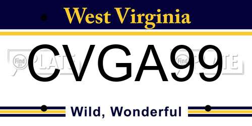 CVGA99 West Virginia License Plate