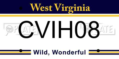 CVIH08 West Virginia License Plate