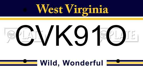 CVK91O West Virginia License Plate