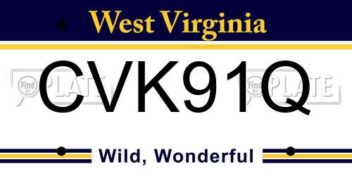 CVK91Q West Virginia License Plate