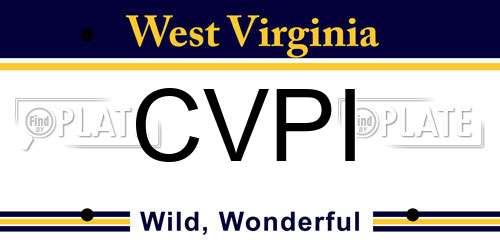 CVPI West Virginia License Plate
