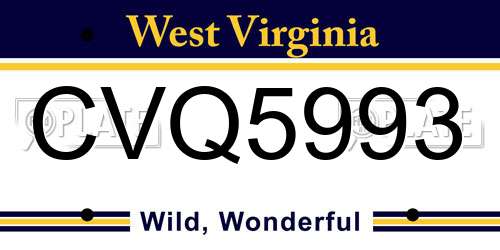 CVQ5993 West Virginia License Plate
